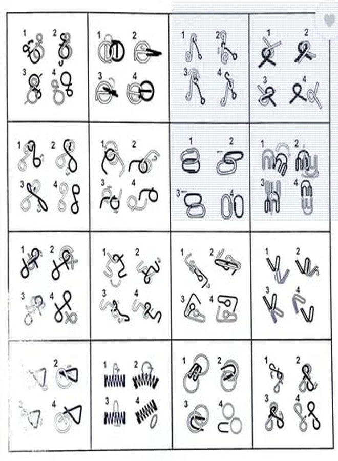 Pluspicks 16 in 1 Stainless Steel Metal Wire Classic Iq Puzzle Perplexing Mind Assembly and Brain Teaser Magic Puzzles Game for All Age Group - Image 5